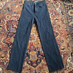 Zara women’s straight leg black denim jeans
